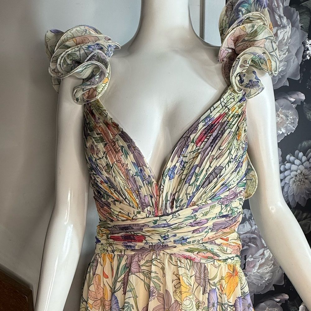 Mac Duggal Flutter-Sleeve V-Neck Maxi Dress/ size 10 - Picture 10 of 12